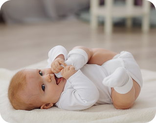 Portrait of a young family smiling together